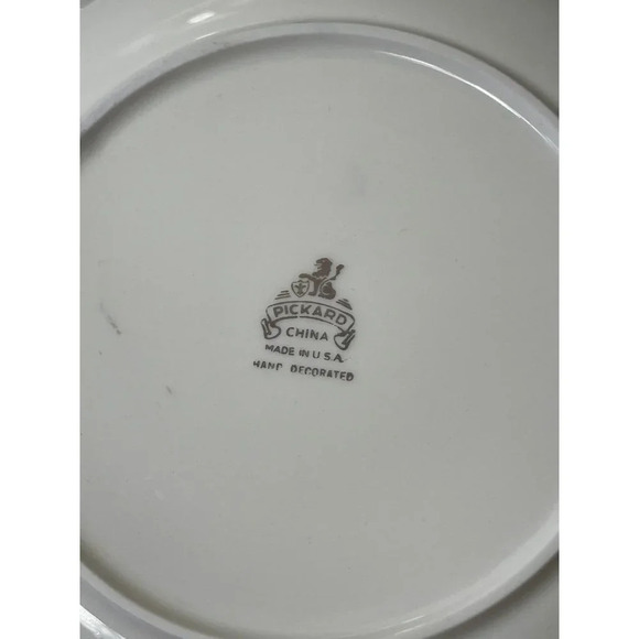 Pickard China Jubilee Bread and Butter Plate Hand Decorated Crescent White 6 1/4 - Picture 3 of 8